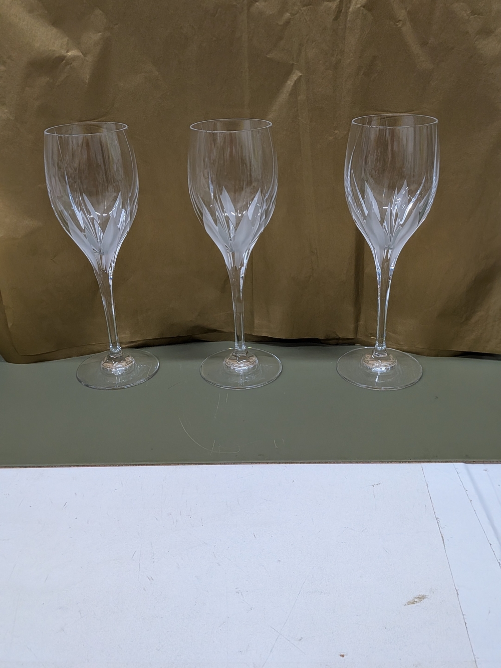 Mikasa Flame D’Amore Crystal Goblets - Set of 3, 9" Tall